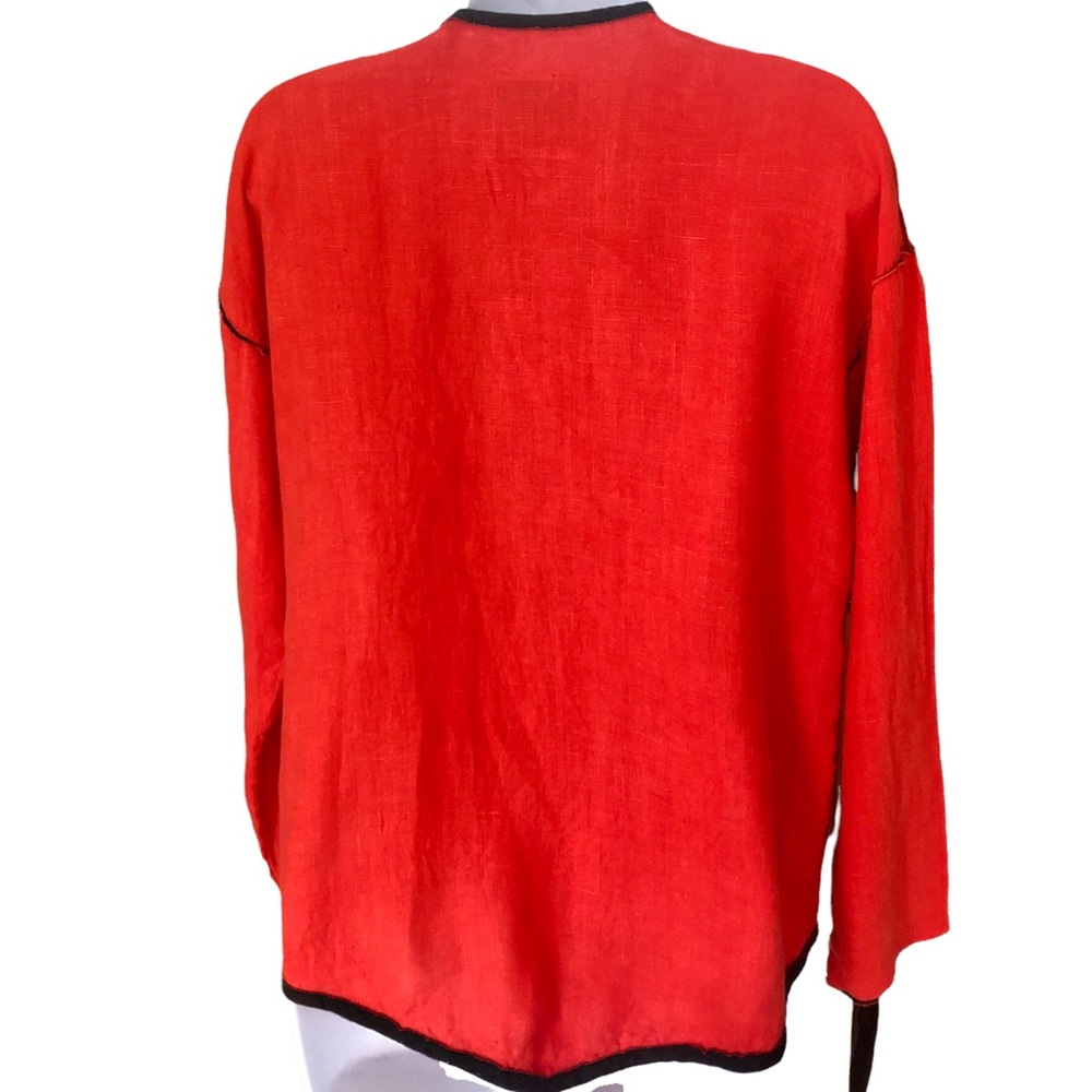 Xiao red Linen Button Shacket Jacket - Picture 4 of 11